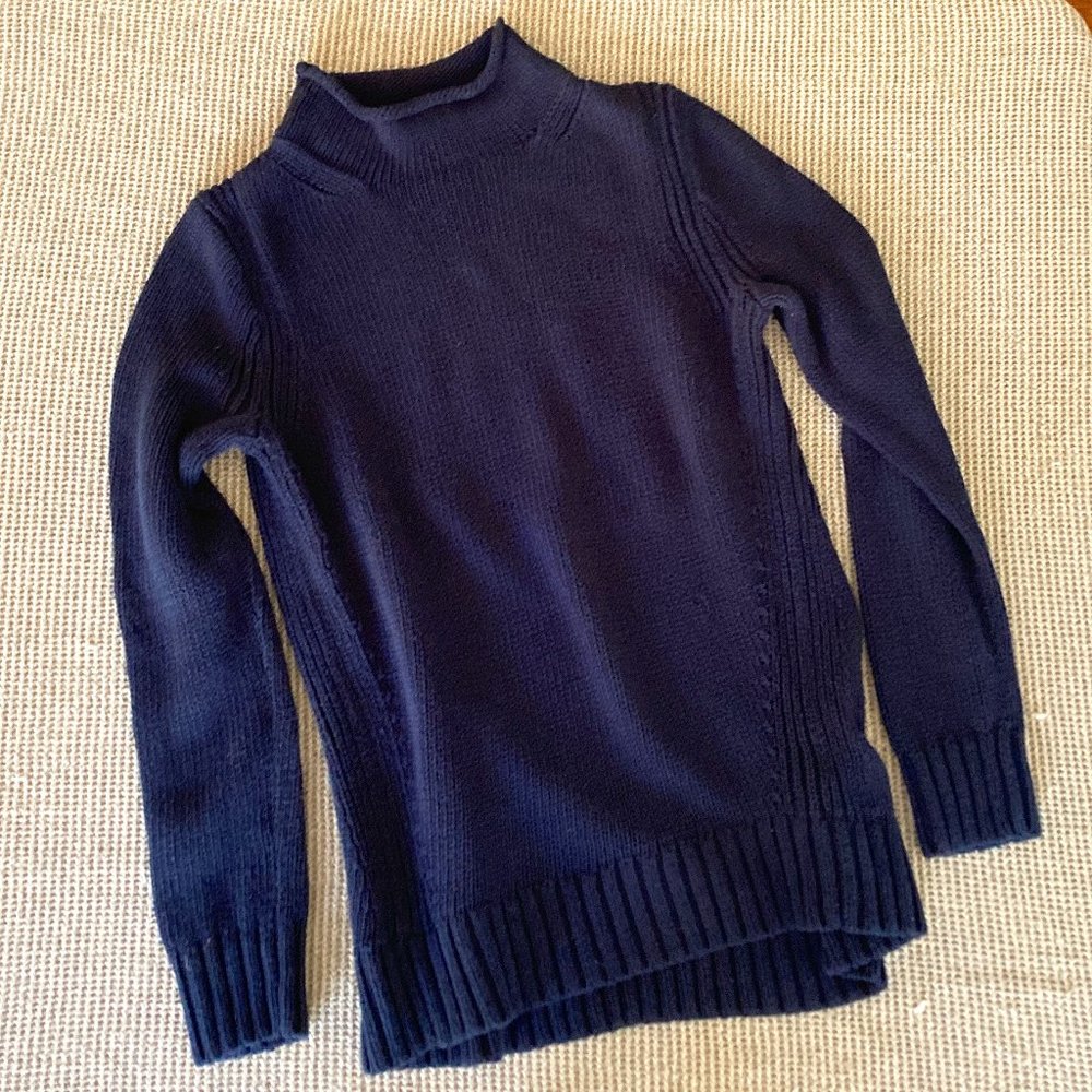 J. Crew Forever 1988 cotton rollneck sweater navy small